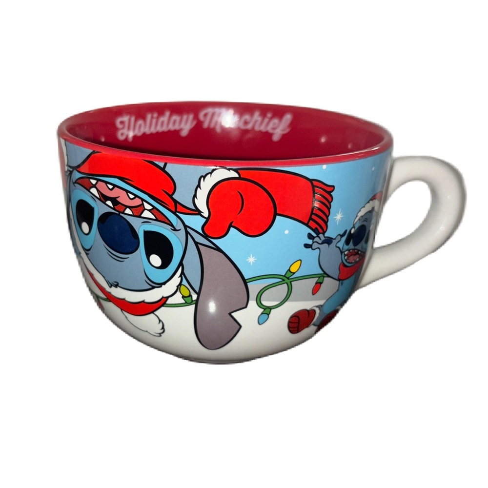 Disney Stitch Christmas Holiday Mischief Soup Mug Collectible Gifts Novelty NWT